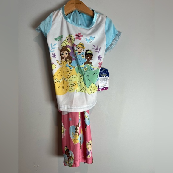 Disney Princess Pyjama Set Shirt & Pants - Blue and Pink Size 3T Girls - Picture 1 of 8